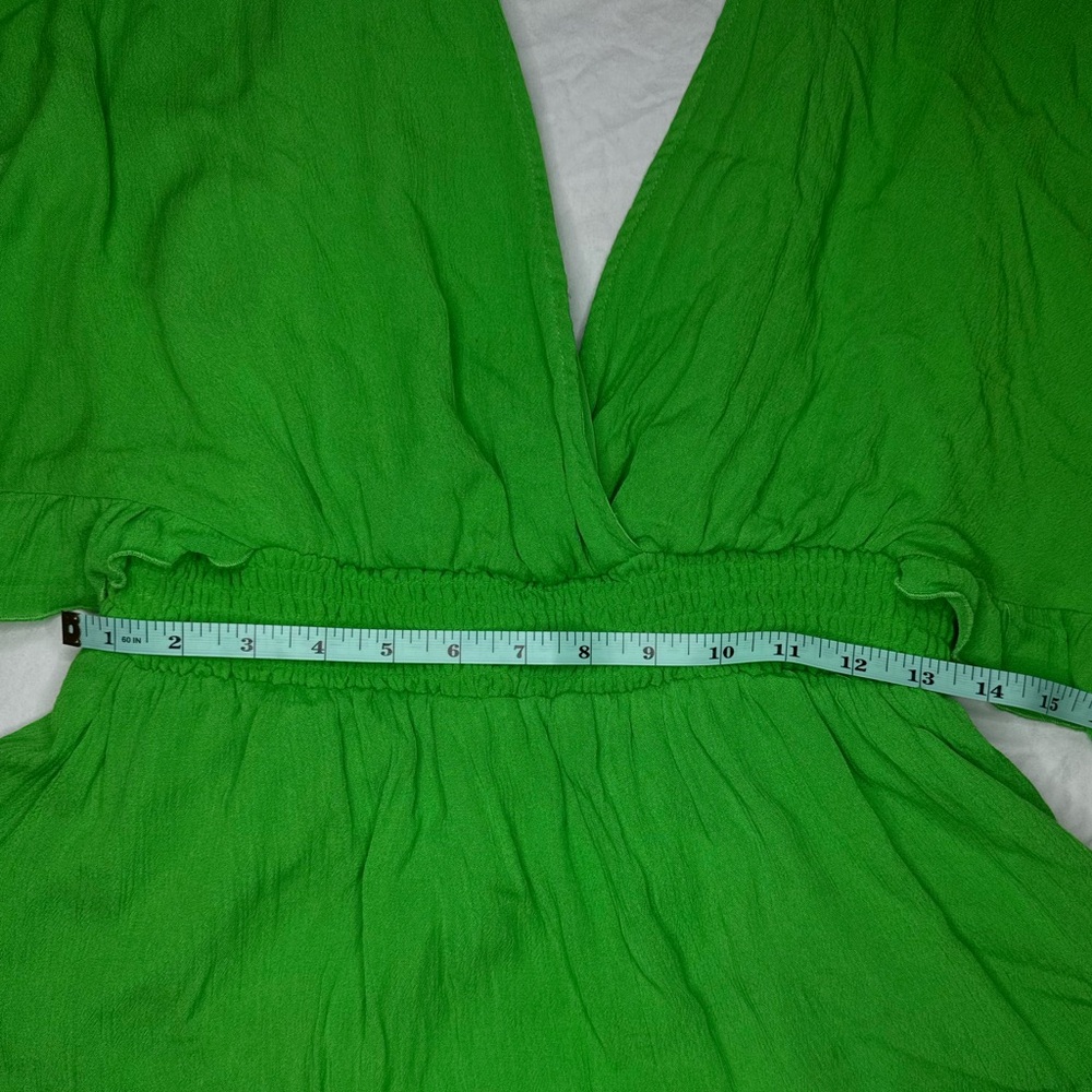NWOT - FOREVER 21 Romper Bright Green | Large | Summer | Beach | Boho | Neon - Picture 7 of 10